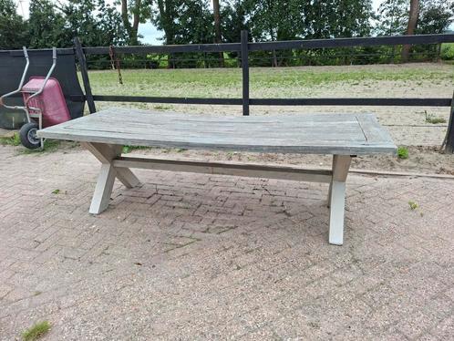 Teakhouten Tuintafel - Landelijke Stijl, Tuin en Terras, Tuintafels, Gebruikt, Rechthoekig, Ophalen of Verzenden