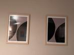 2 schilderijen kwantum 75x55 cm., Ophalen, Gebruikt, Hout, 50 tot 75 cm