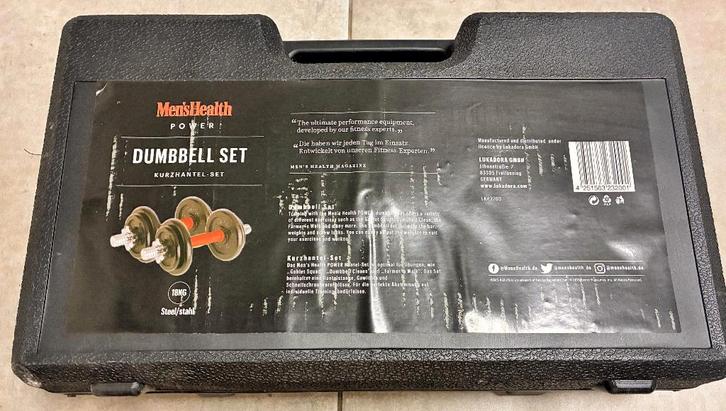 Dumbbell set Men's Health in koffer, Sport en Fitness, Fitnessmaterialen, Nieuw, Dumbbell, Armen, Benen, Borst, Buik, Rug, Ophalen