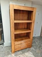 Boekenkast noten ( timber), Huis en Inrichting, Kasten | Boekenkasten, Ophalen, Zo goed als nieuw, 25 tot 50 cm, 200 cm of meer