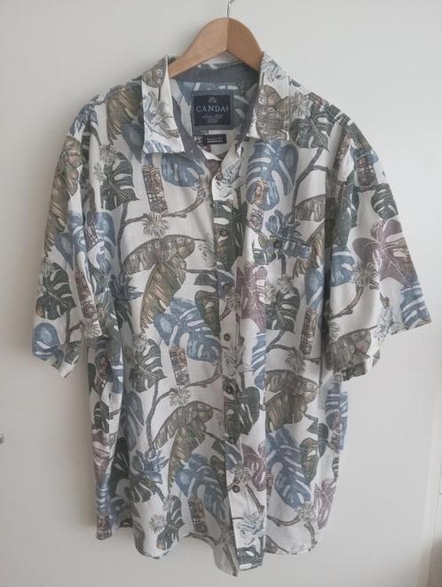 C&A Canda overhemd met bladeren print, maat 3 XL, Kleding | Heren, Overhemden, Zo goed als nieuw, Halswijdte 43/44 (XL), Blauw