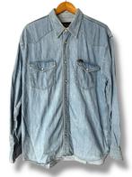 Wrangler Authentiek Western Denim Overhemd – Maat L, Kleding | Heren, Overhemden, Blauw, Wrangler, Ophalen of Verzenden, Zo goed als nieuw