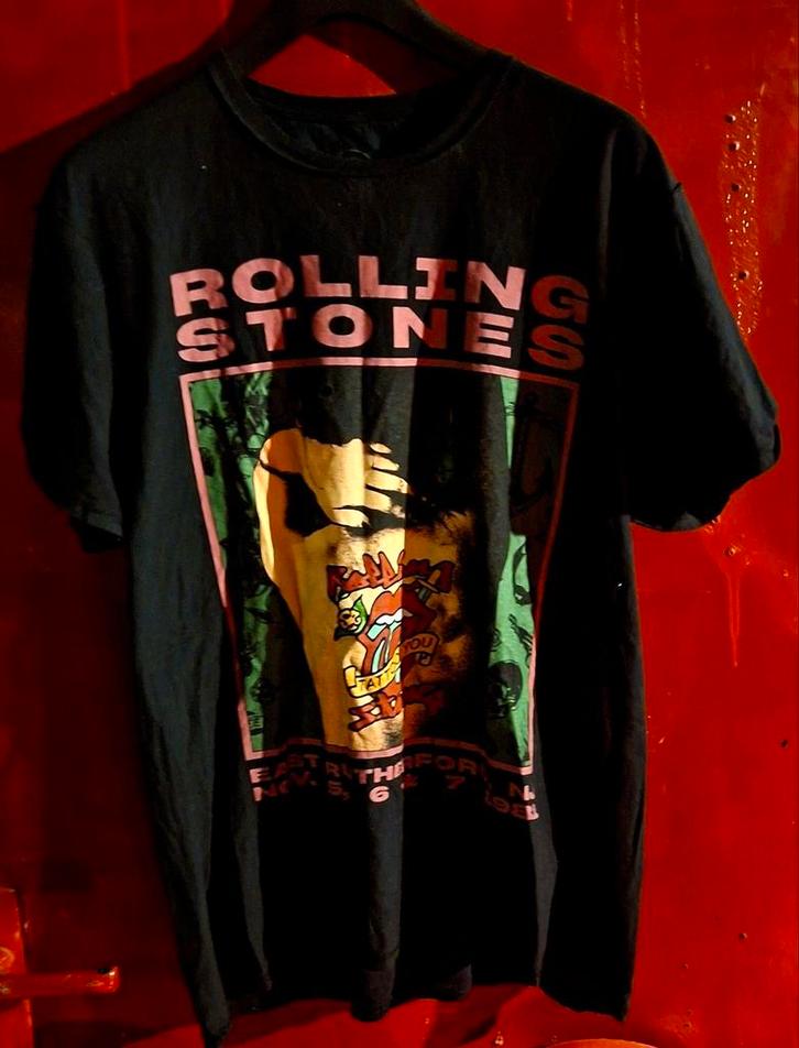 Rolling Stones T-shirt - East Rutherford 1981, Kleding | Heren, T-shirts, Gedragen, Maat 52/54 (L), Zwart, Ophalen of Verzenden