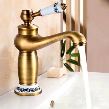 Wastafelkraan retro Antiek bronzen uitvoering nieuw in doos! beschikbaar voor biedingen