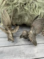 Twee Verzilverde Hanen Decoratie, Antiek en Kunst, Ophalen