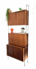 Prachtig vintage midcentury modulair wandmeubel, Huis en Inrichting, Ophalen of Verzenden, Zo goed als nieuw, Minder dan 150 cm