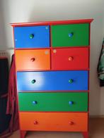 grenen lade kast, Huis en Inrichting, Ophalen, Gebruikt, Bont gelakt, 5 laden of meer