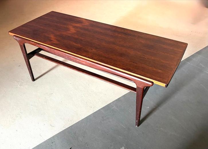 Vintage Palissander Salontafel met omkeer blad, Huis en Inrichting, Tafels | Salontafels, Zo goed als nieuw, Minder dan 50 cm