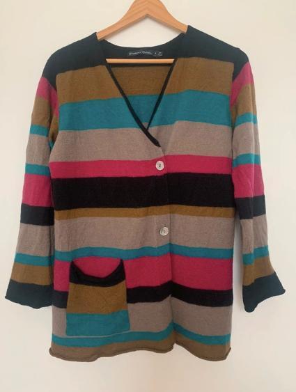 Gudrun sjoden gestreept wol vest asymmetrische sluiting M, Kleding | Dames, Truien en Vesten, Zo goed als nieuw, Maat 38/40 (M)