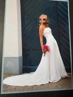 rachtige witte strapless trouwjurk met A-lijn en sleep., Kleding | Dames, Ophalen of Verzenden