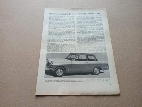 Test (uit oud tijdschrift) Triumph Herald (1964), Verzamelen, Automerken, Motoren en Formule 1, Verzenden