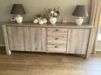 Dressoir grijs/eiken, Huis en Inrichting, Kasten | Dressoirs, Ophalen, Zo goed als nieuw, 200 cm of meer, Met deur(en)