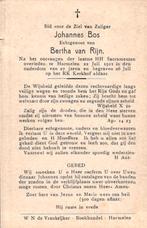 Bos Johannes 1911 Harmelen, Verzamelen, Bidprentjes en Rouwkaarten, Ophalen of Verzenden