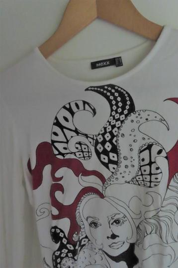 Mexx t shirtje  wit met rood  maat M beschikbaar voor biedingen