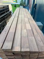 Gevingerlaste hardhouten vlonderplanken 25x145 4,8m lang, Ophalen of Verzenden