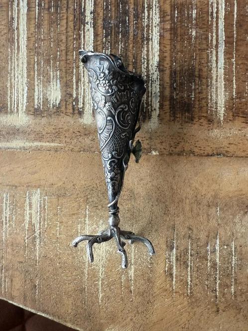 Vintage metalen tandenstoker houder, Antiek en Kunst, Curiosa en Brocante, Ophalen of Verzenden