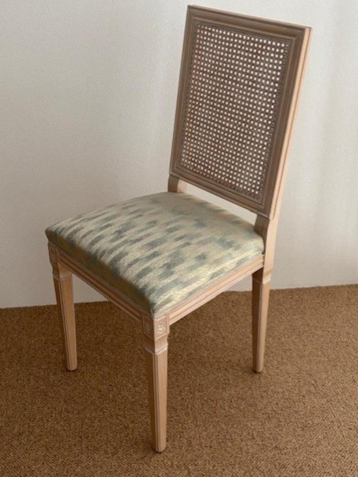 VINTAGE ITALIAN STOEL, Huis en Inrichting, Stoelen, Gebruikt, Eén, Hout, Riet of Rotan, Stof, Wit, Ophalen