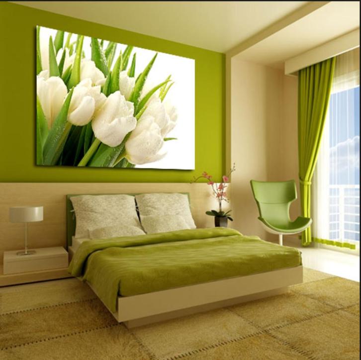 canvas schilderij bloemen tulp 120x70 wanddecoratie, Huis en Inrichting, Woonaccessoires | Schilderijen, Tekeningen en Foto's