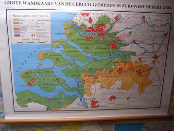 Grote wandkaart Cebuco gebieden in Zuid west Nederland vinyl beschikbaar voor biedingen