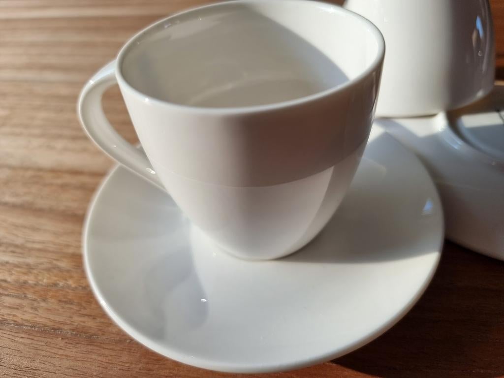 6 x kop en schotel V&D super bone, Ophalen, Zo goed als nieuw, Porselein, Kop en/of schotel