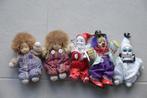 4 gevulde beeldjes: 2 popjes en 2 clowntjes., Ophalen of Verzenden, Nieuw