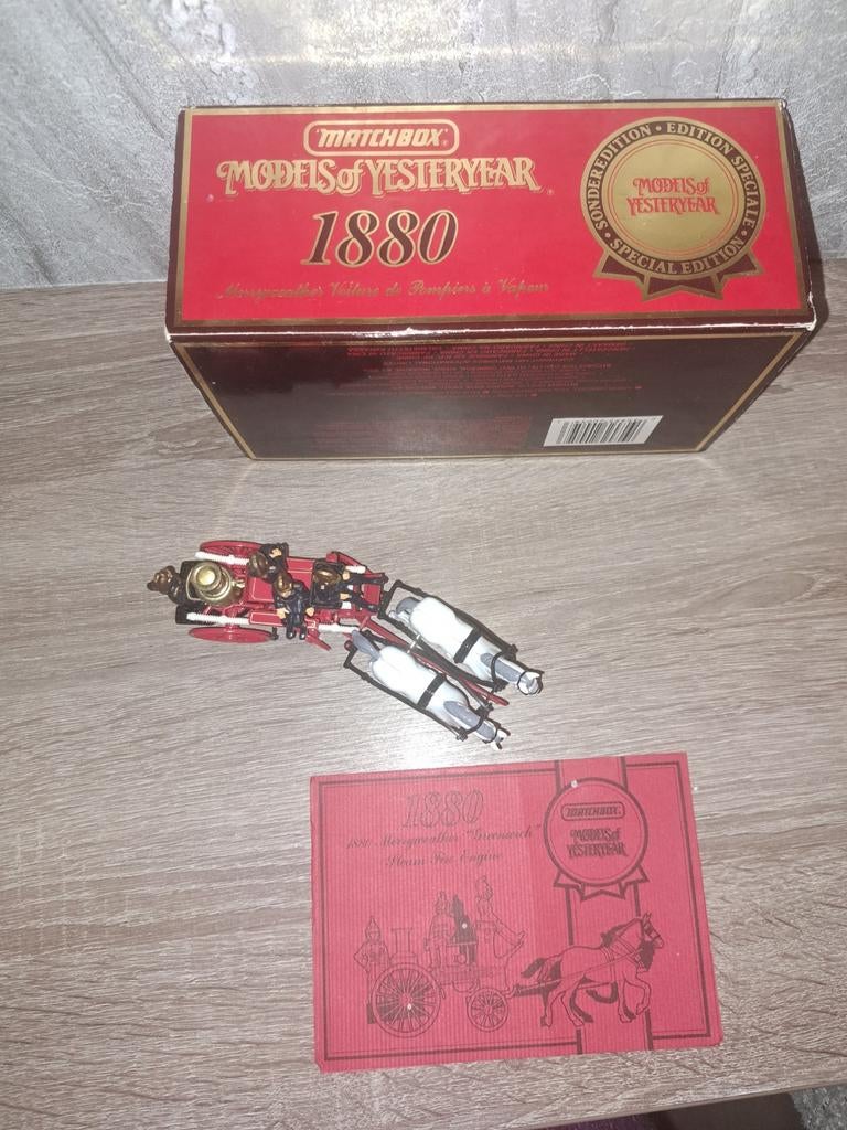 Matchbox Models of Yesteryear 1880 Brandweerwagen, Ophalen of Verzenden, Zo goed als nieuw, Auto