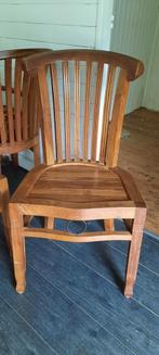 4 hardhouten stoelen, Ophalen, Gebruikt, Bruin