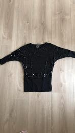Zwarte blouson met pailletjes 134/140 z.g.a.n., Ophalen of Verzenden, Zo goed als nieuw, Meisje, Shirt of Longsleeve