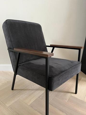 WOOOD fauteuil Sally ribcord antraciet - nette staat beschikbaar voor biedingen
