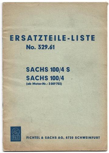 Sachs 100 Ersatzteil liste (7222z) beschikbaar voor biedingen