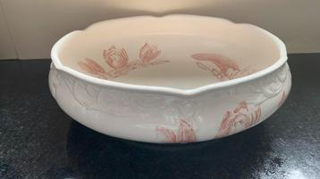 Antiek Vintage grote Gebloemde schaal Lotus Bonn beschikbaar voor biedingen