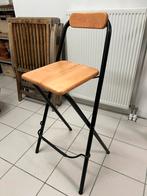 IKEA Inklapbare Barkruk met houten zitting en rugleuning, Huis en Inrichting, Barkrukken, Met voetsteun, 60 tot 90 cm, Ophalen of Verzenden