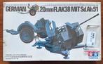 1/35 Tamiya German 20mm Flak38 mit SdAh 51 + extra’s, Ophalen of Verzenden, Zo goed als nieuw, 1:32 tot 1:50