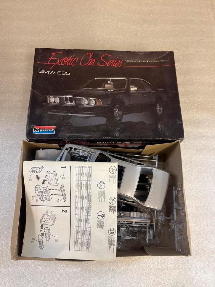 Monogram BMW 635 Model Kit - Schaal 1:24, Hobby en Vrije tijd, Modelbouw | Auto's en Voertuigen, Gebruikt, Auto, 1:32 tot 1:50