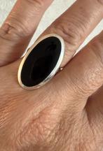 R219/Vintage Prachtige opvallende Zilveren ONYX ring 17 3/4, Sieraden, Tassen en Uiterlijk, Ringen, Gebruikt, Verzenden, Zwart