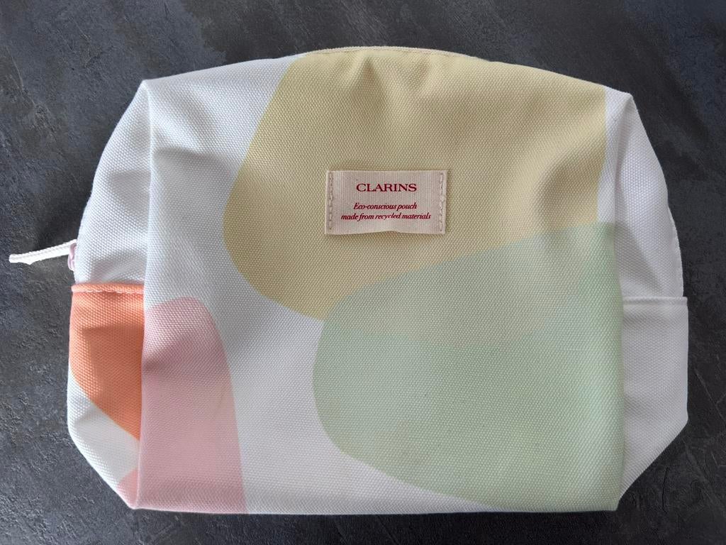 Clarins Toilettas - Eco Pouch - Zachte Kleuren, Sieraden, Tassen en Uiterlijk, Toilettassen, Verzenden, Zo goed als nieuw, Overige kleuren