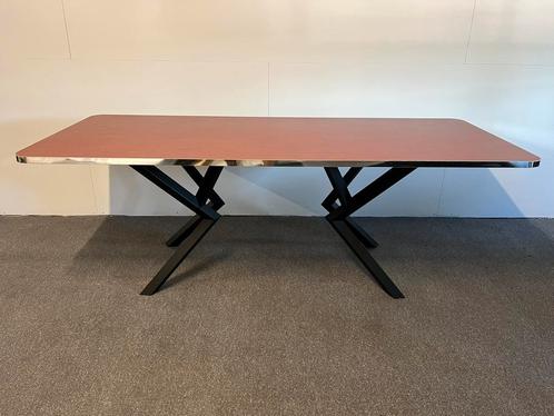 Linoleum eettafel American Diner 220x90, Huis en Inrichting, Tafels | Eettafels, Zo goed als nieuw, 50 tot 100 cm, 200 cm of meer