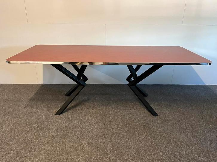 Linoleum eettafel American Diner 220x90, Huis en Inrichting, Tafels | Eettafels, Zo goed als nieuw, 50 tot 100 cm, 200 cm of meer