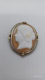 Zilveren vintage broche 800 camee, Sieraden, Tassen en Uiterlijk, Broches, Ophalen of Verzenden, 4 tot 7 cm, Zilver, Zilver