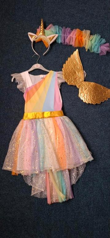 Regenboog Eenhoorn Jurk - Maat 110-116 beschikbaar voor biedingen