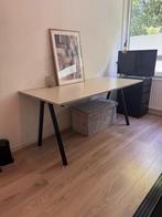 Beige/zwarte bureau, Huis en Inrichting, Bureaus, Ophalen, Gebruikt, Bureau