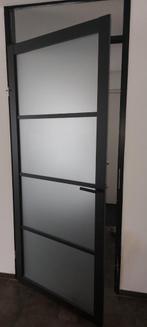 Zwarte opdek binnendeur, Doe-het-zelf en Verbouw, Deuren en Horren, Ophalen, Gebruikt, 80 tot 100 cm, Binnendeur