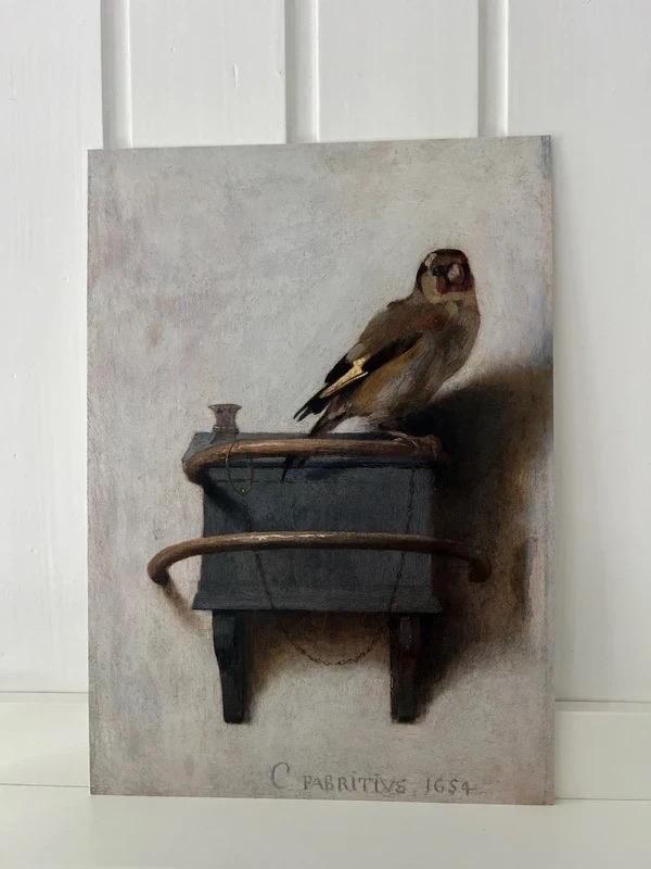 Het Puttertje - Carel Fabritius - 1 ArtPrintCard A4, Huis en Inrichting, Woonaccessoires | Schilderijen, Tekeningen en Foto's