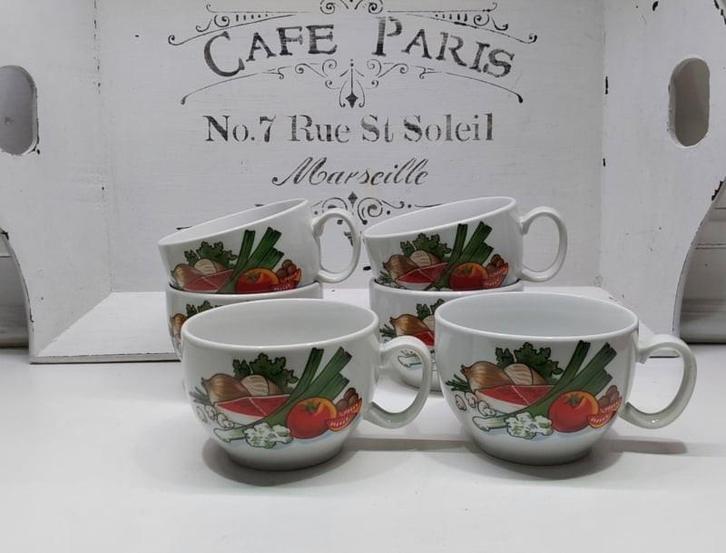 Vintage soepkom, 6 beschikbaar, Huis en Inrichting, Keuken | Servies, Zo goed als nieuw, Overige stijlen, Porselein, Ophalen of Verzenden