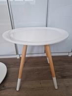 Zuiver 2 x Bijzettafel wit, Huis en Inrichting, Tafels | Bijzettafels, Minder dan 55 cm, Rond, Zo goed als nieuw, Hout