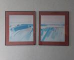 Schilderijen tweeluik abstract pastel 71x81,5cm - Etten-Leur, Antiek en Kunst, Kunst | Schilderijen | Abstract, Ophalen