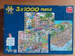 Puzzels Jan van Haasteren combidoos 3 in 1, Ophalen of Verzenden, 500 t/m 1500 stukjes, Zo goed als nieuw, Legpuzzel