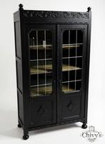 Prachtige jaren ’20/’30 vitrinekast, Huis en Inrichting, Kasten | Vitrinekasten, Shabby Chic, 150 tot 200 cm, 25 tot 50 cm, Overige houtsoorten