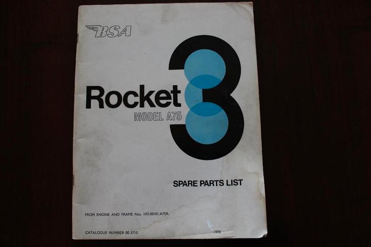 BSA A75 Rocket 1970 motorcycle parts list, Motoren, Handleidingen en Instructieboekjes, Overige merken, Ophalen of Verzenden