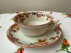 Antieke theekop en schotel, theekopje porselein, Art Deco, Antiek en Kunst, Antiek | Servies los, Ophalen of Verzenden